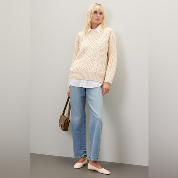 Madewell Cream Cable Knit Sweater - Picture 2 of 10